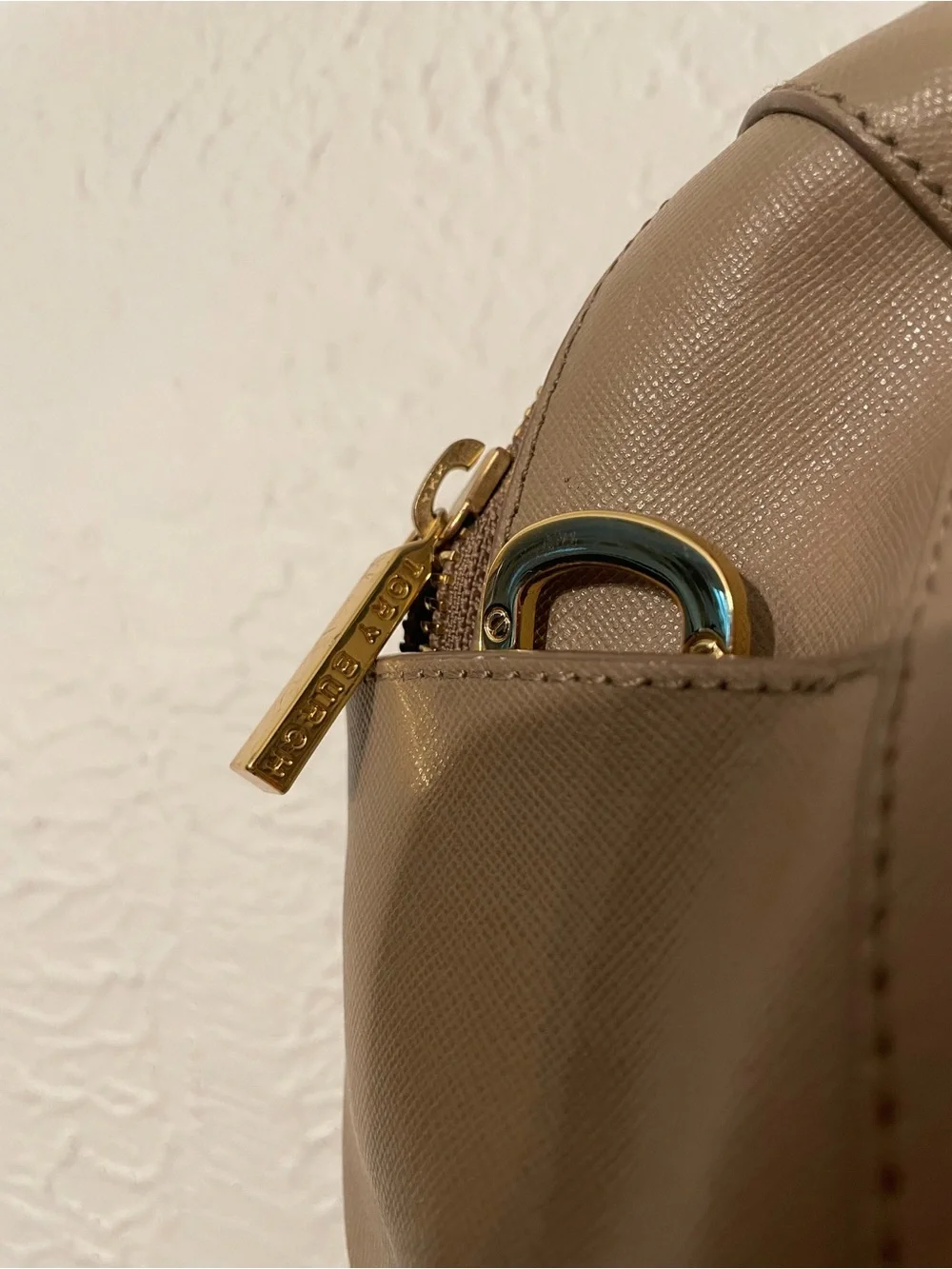 Tory Burch Leather Dome Satchel with Gold Hardware